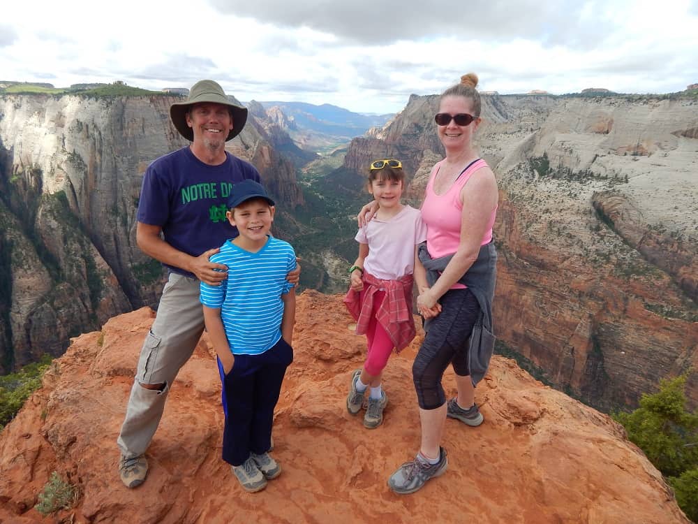 Roving foleys standing on observation point, Zion national park