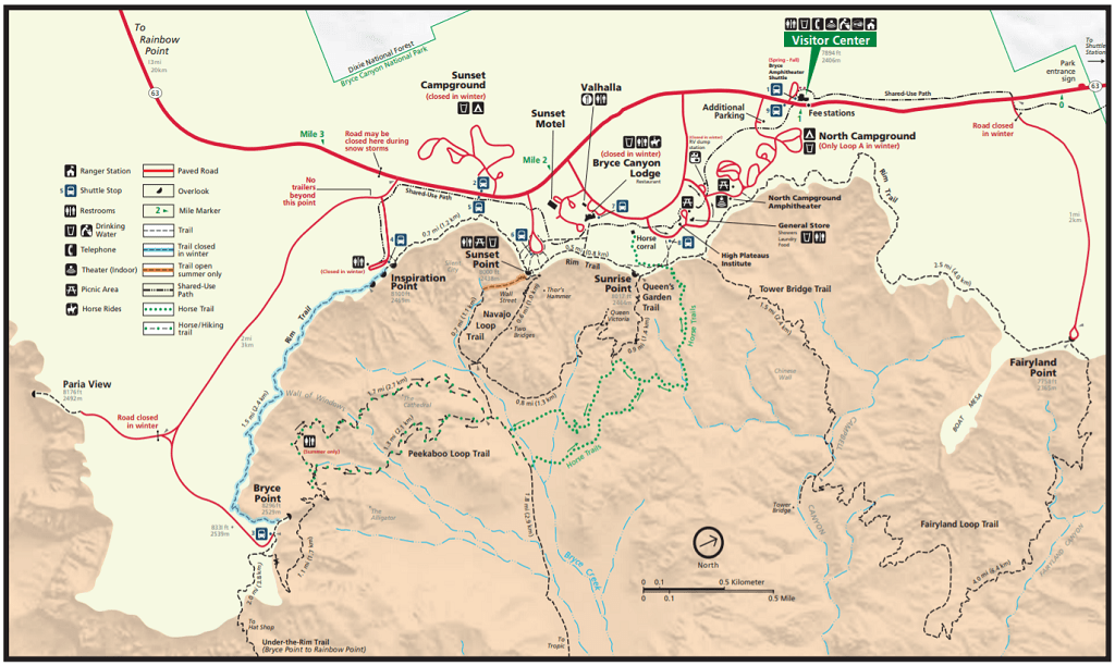 bryce canyon map