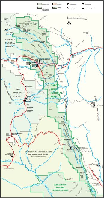 capitol reef national park map
