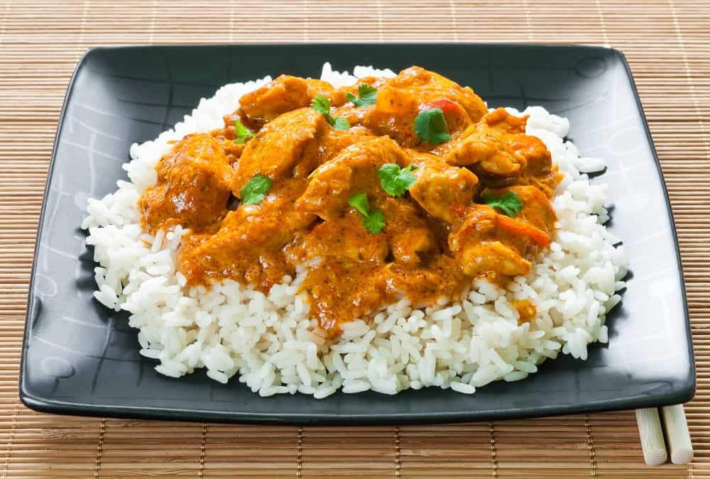 Chicken curry and rice
