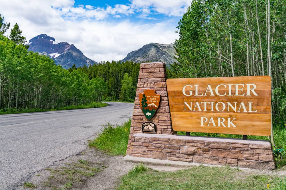 glacier national park sign