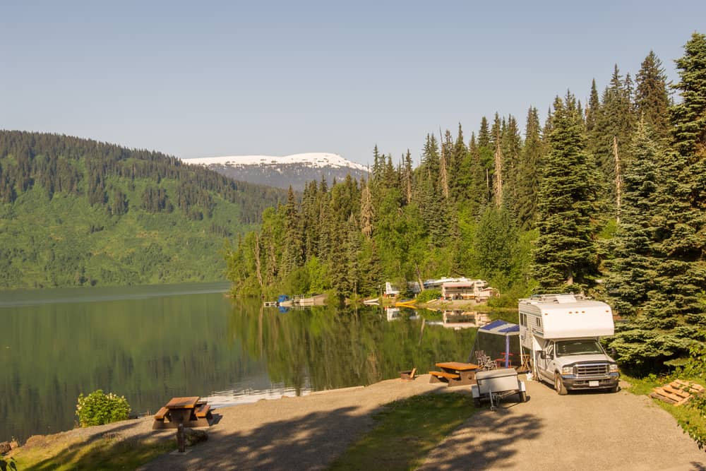 rv campground by lake