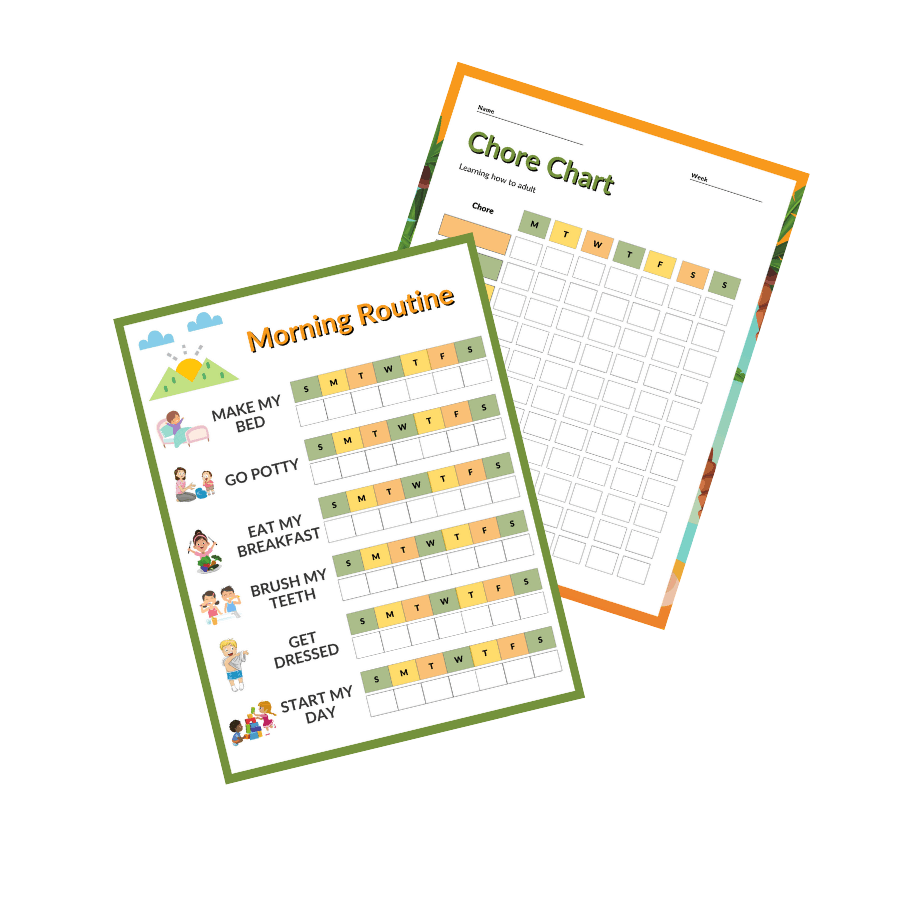 chore chart and morning routine images
