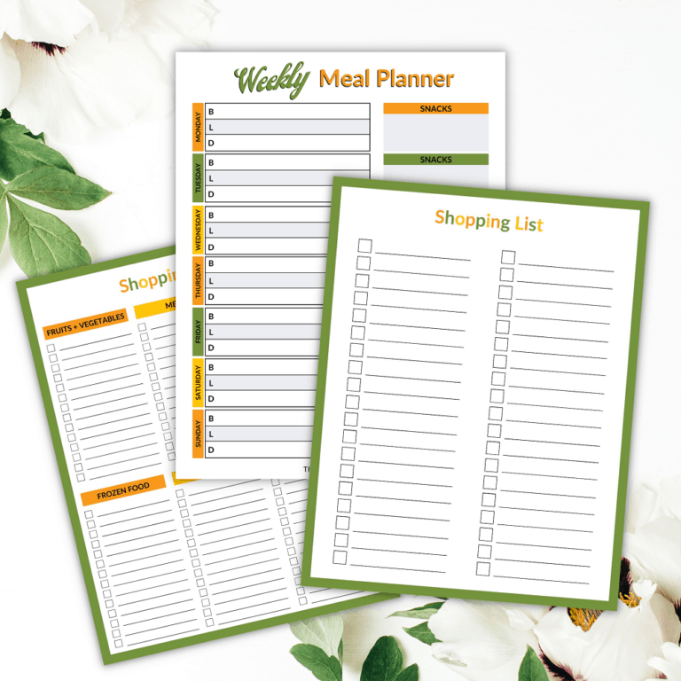 Camping Meal Plan Template