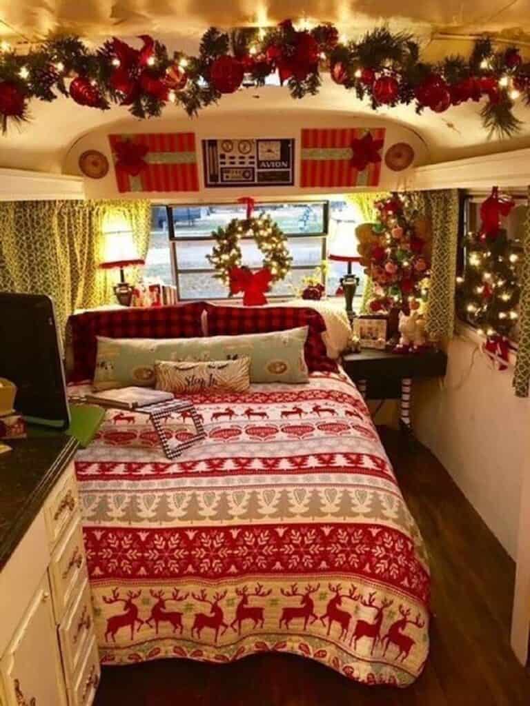 christmas rv bedroom