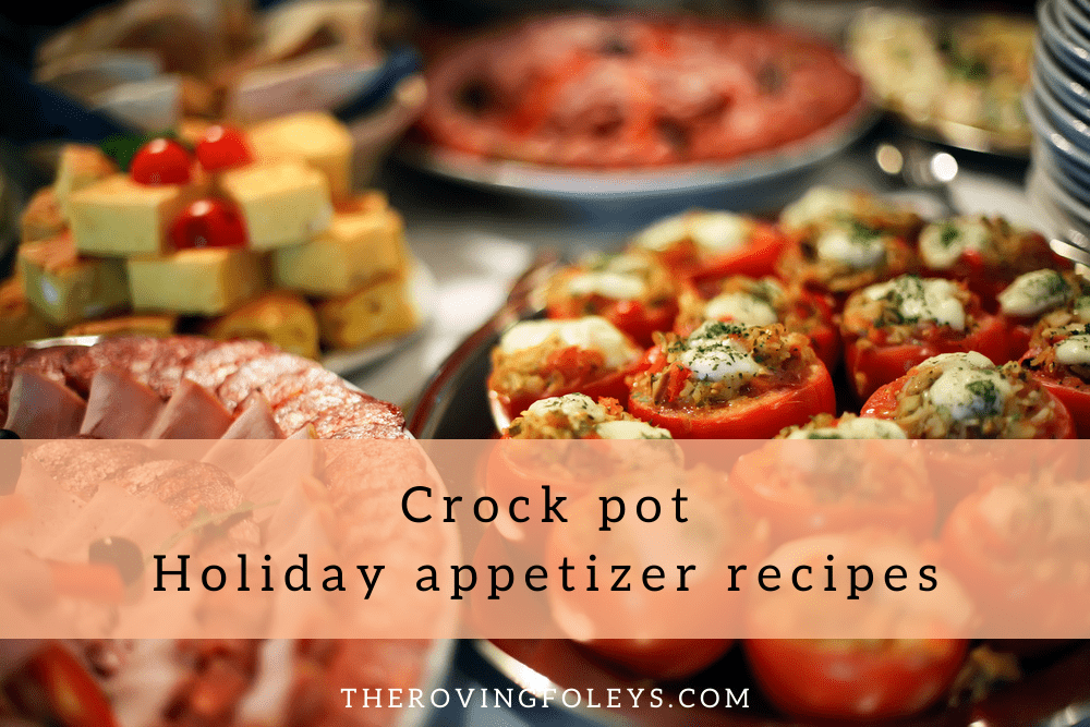 Different crockpot appetizers on table