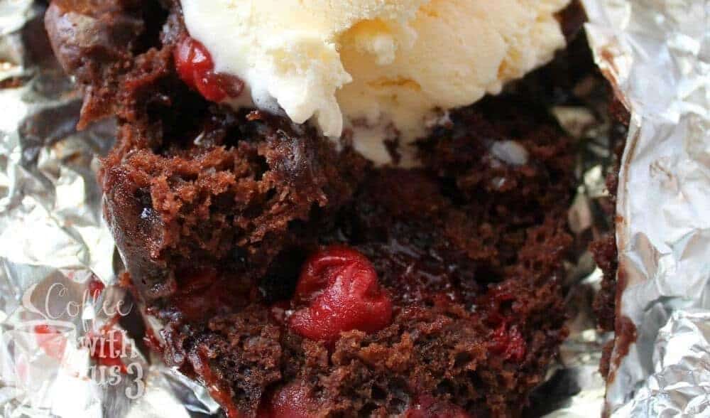 foil pack cherry chocolate cake