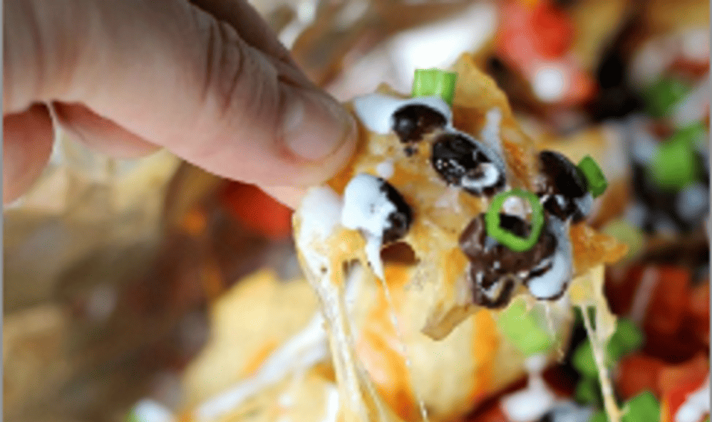 loaded nachos on the grill