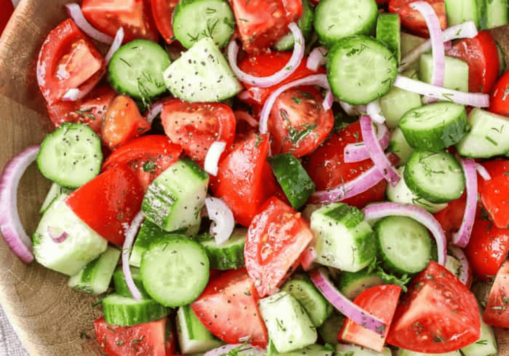 vegetarian cucumber tomato salad