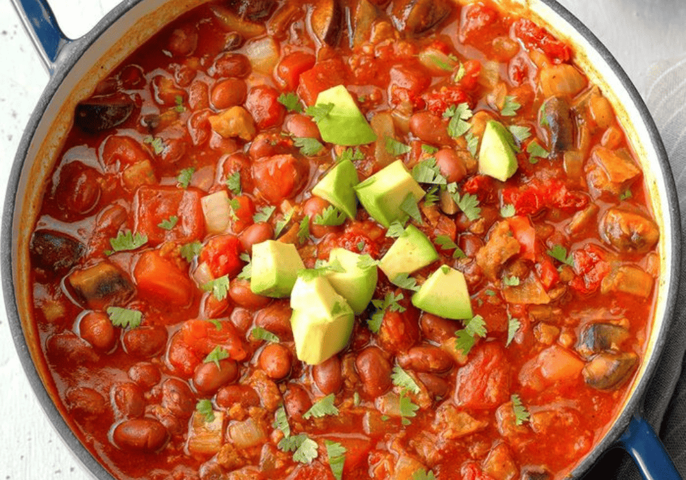pan of vegetarian chilli
