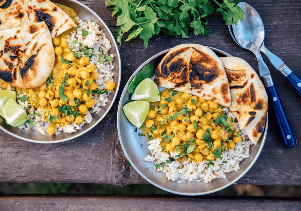 vegan camping chickpea curry