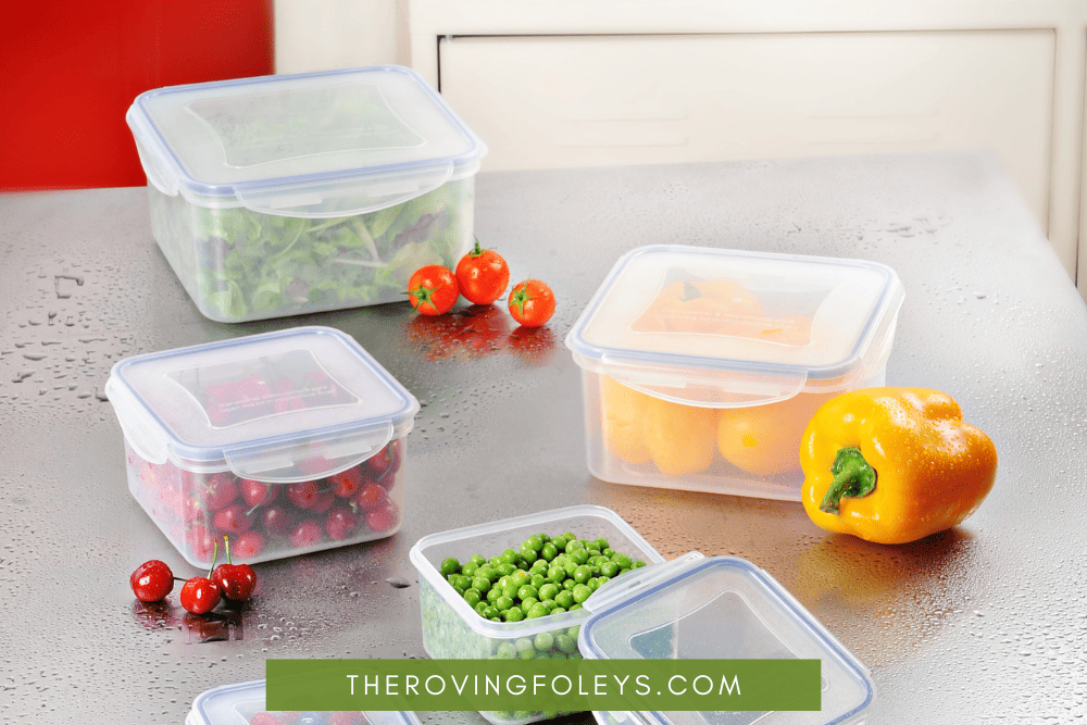 plastic containers of produce