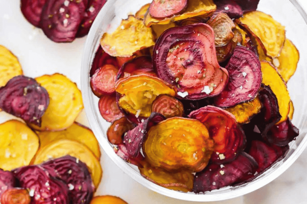 baked beet chips