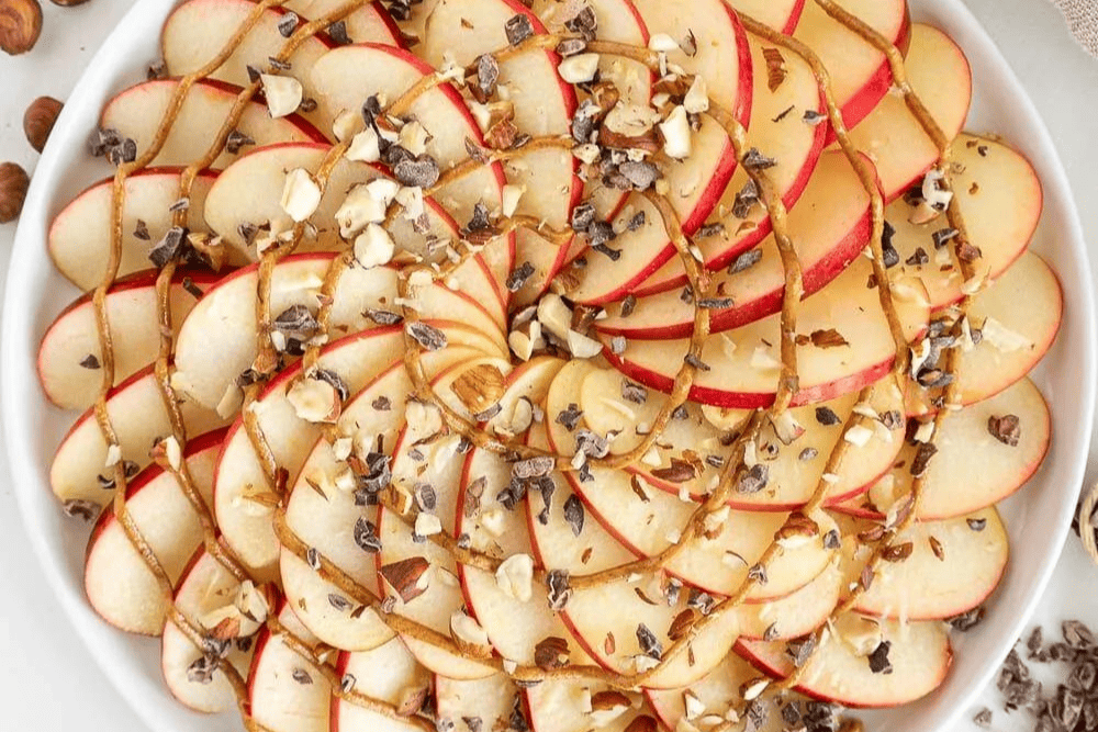 platter of apple nachos