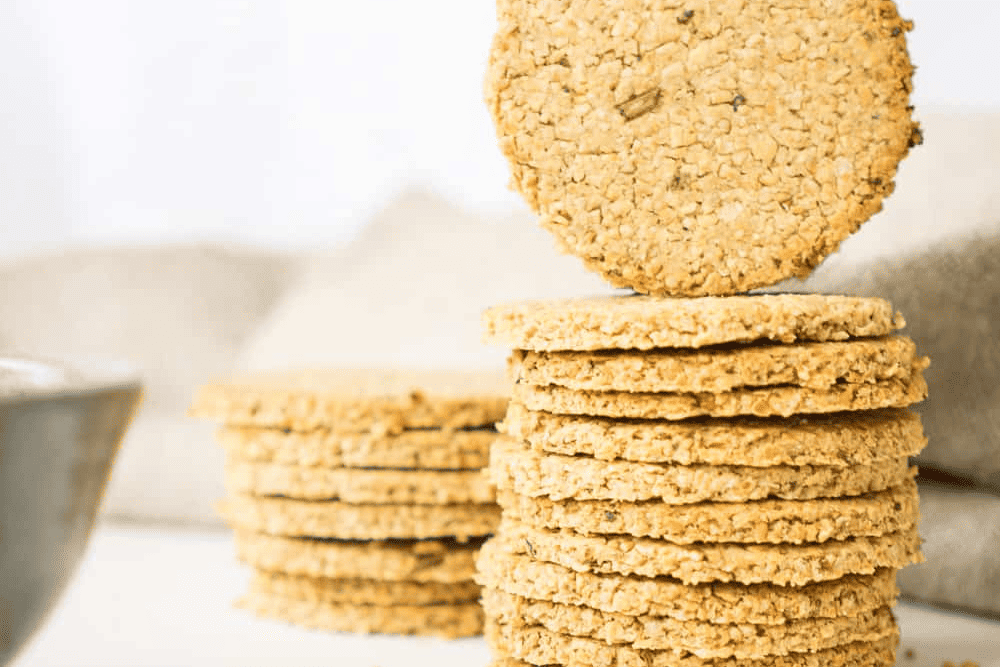 stack of oatcakes with rosemary