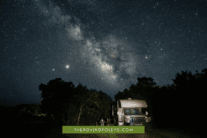 rv at night with milky way