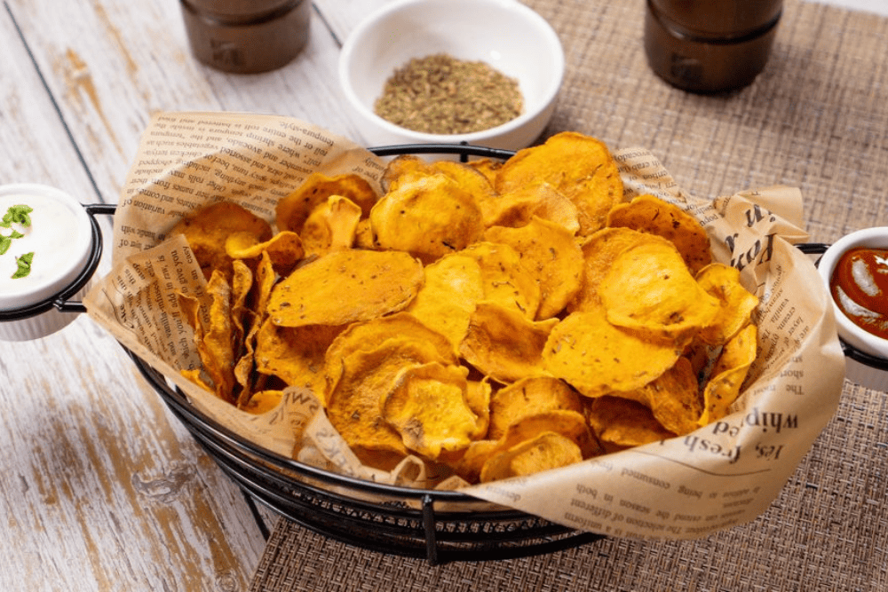 bowl of sweet potato chips