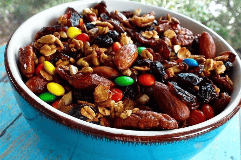bowl of maple trail mix