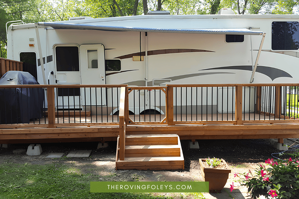 rv deck with awning