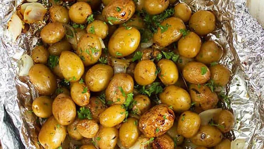 Easy Grilled Garlic Potatoes In Foil