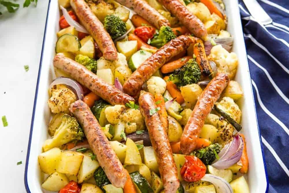 Chicken and Sausage Sheet Pan- Simple Delicious Meals