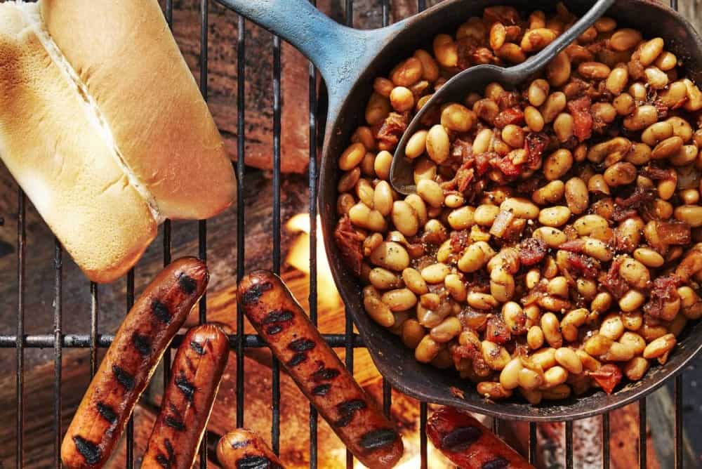 Hot Dogs With Quick Cast Iron Beans