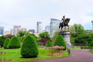 boston park with statue