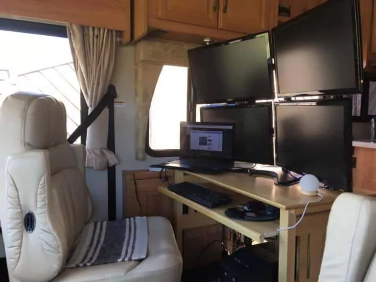 travel trailer with desk