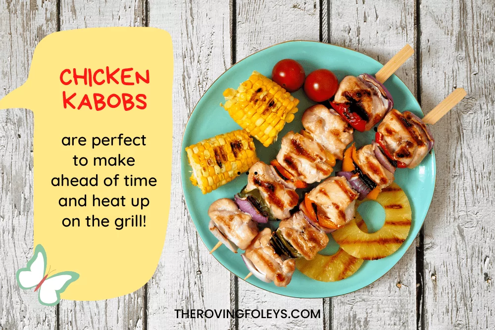 Chicken kobabs on a table