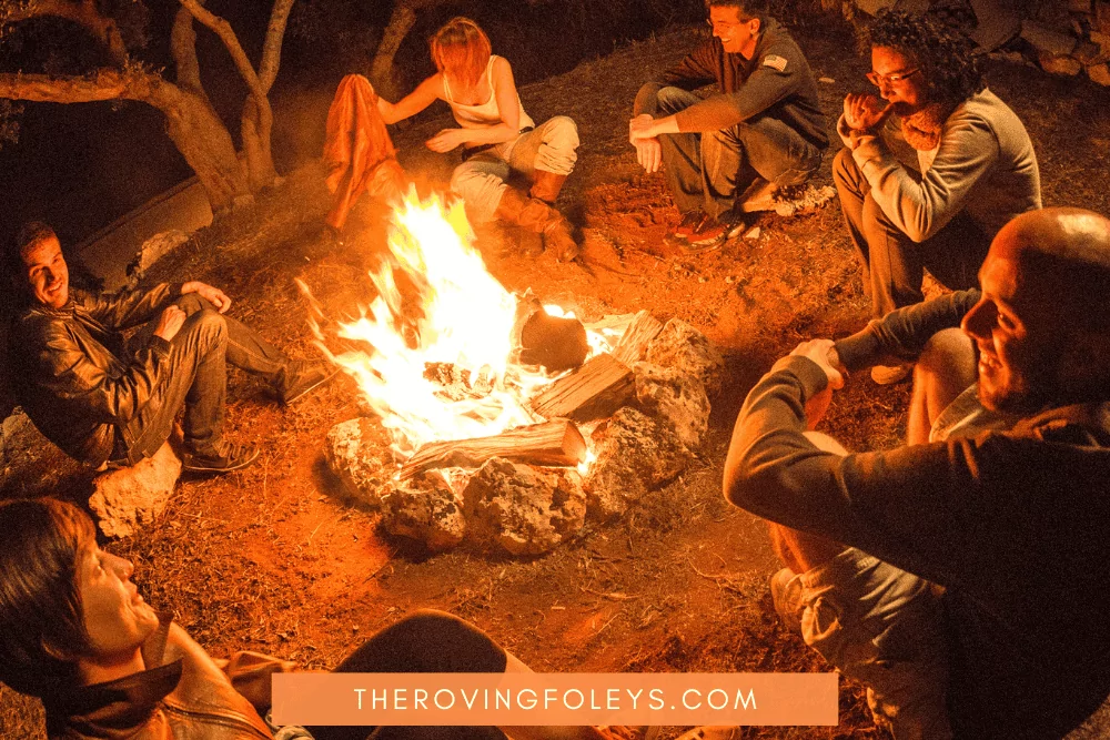 campfire with rock base- how to get campfire smell out of clothes