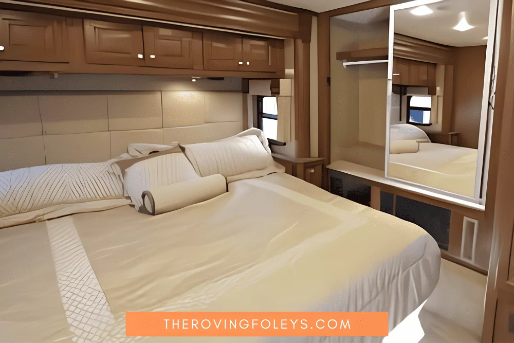 typical queen rv bed